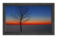 Şafak Çizgisi Ve Manzara Tablosu Siyah Ahşap Çerçeve - 50x90