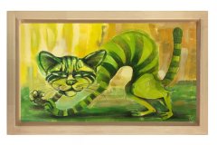 Vektörel Tablosu Naturel Ahşap Çerçeve - 45x30
