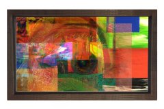 Soyut Reprodüksiyon Tablosu Kahverengi Ahşap - 40x60