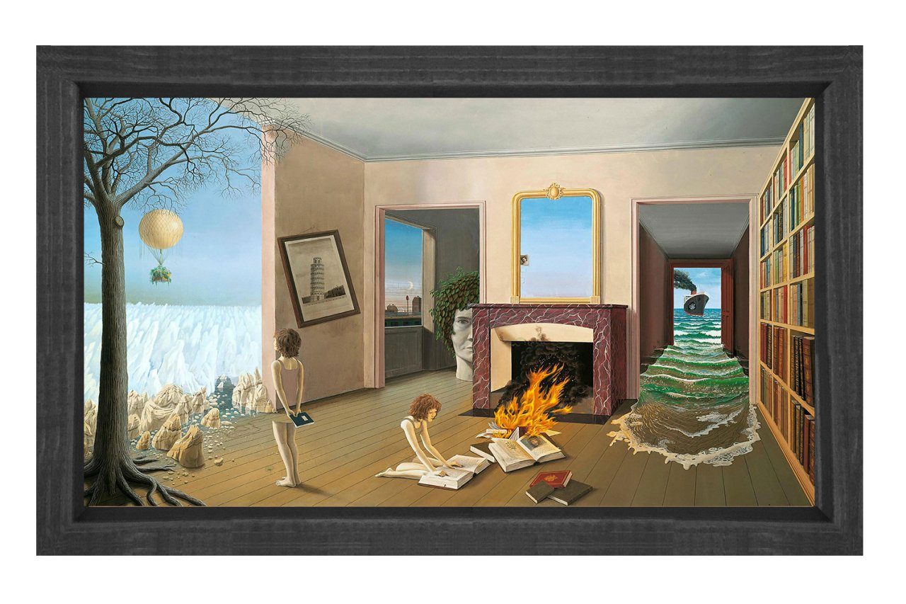 Entre les Trous de la Memoire Siyah Ahşap Çerçeve - 100x200