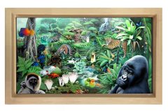 Vahşi Orman Tablosu Naturel Ahşap Çerçeve - 100x150