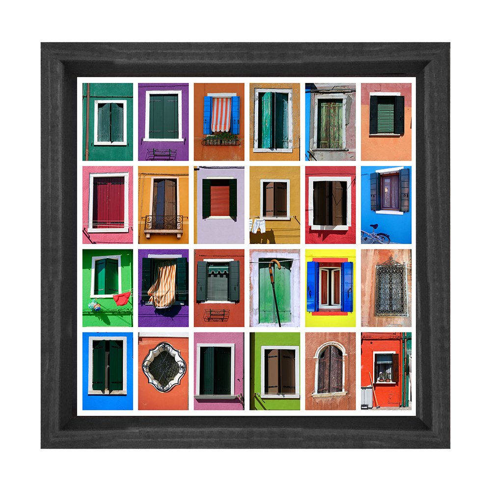 Pencereler Siyah Ahşap Çerçeve - 45x30