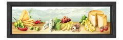 Peynir Masası Tablosu Siyah Ahşap Çerçeve - 200x70