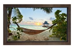 Kumsalda Hamak Tablosu Kahverengi Ahşap Çerçeve - 50x70
