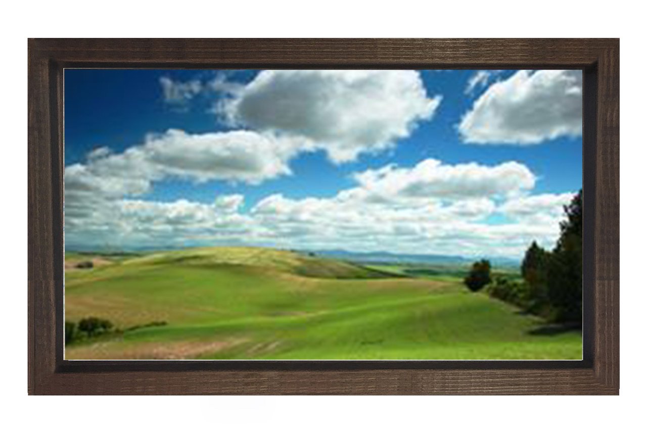 Gökyüzü Ve Orman Tablosu Kahverengi Ahşap Çerçeve - 45x30