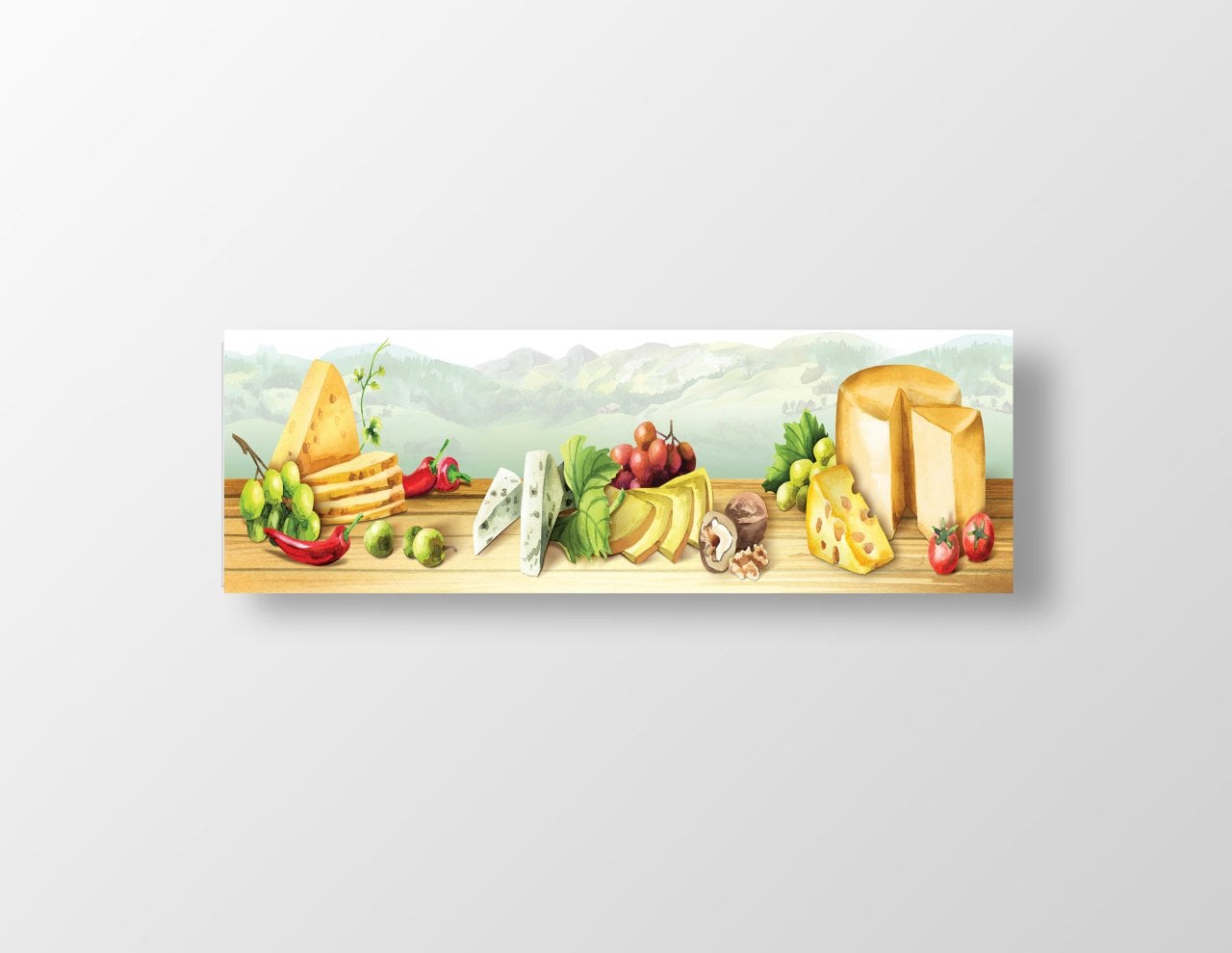 Peynir Masası Tablosu Çerçevesiz - 90x30