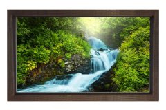 Muhteşem Orman Şelalesi Tablosu Kahverengi Ahşap Çerçeve - 50x70