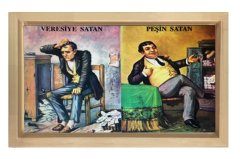 Peşin Alan Veresiye Satan Tablosu Naturel Ahşap Çerçeve - 50x70