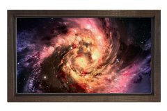 Evren ve Uzay Tablosu Kahverengi Ahşap Çerçeve - 40x60