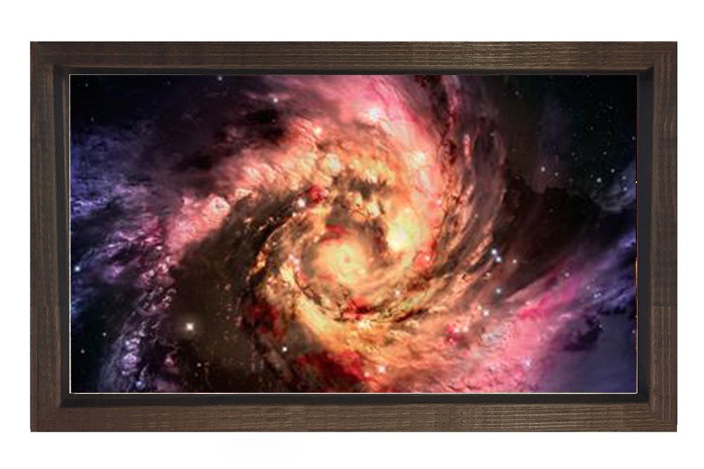 Evren ve Uzay Tablosu Kahverengi Ahşap Çerçeve - 45x30