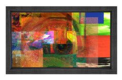 Soyut Reprodüksiyon Tablosu Siyah Ahşap - 45x30