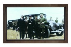 Atatürk ve Heyet Tablosu Kahverengi Ahşap - 70x100