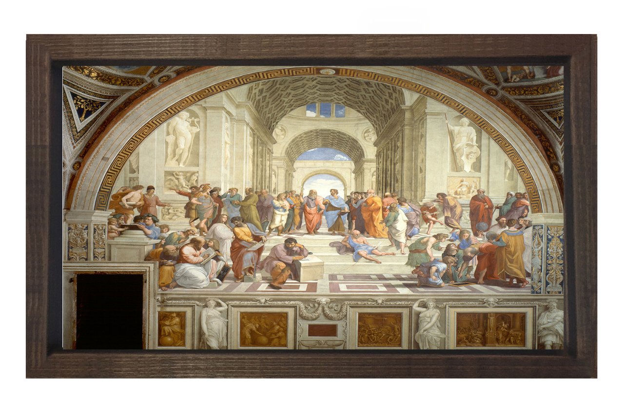 Atina Okulu Kahverengi Ahşap Çerçeve - 40x60