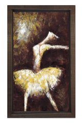 Balerin Tablosu Kahverengi Ahşap Çerçeve - 100x150