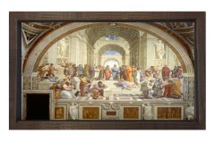 Atina Okulu Kahverengi Ahşap Çerçeve - 45x30