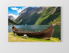 Nehir Ve Kano Tablosu Çerçevesiz - 100x200
