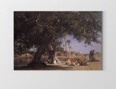 Gölgede ki Develer Tablosu Çerçevesiz - 100x150