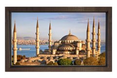 Sultan Ahmet Camii 2 Tablosu Kahverengi Ahşap Çerçeve - 40x60