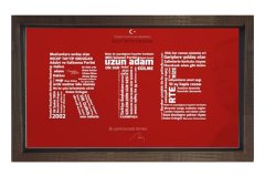 Sayın :R-T-E Tipografi Tablosu Kahverengi Ahşap - 45x30