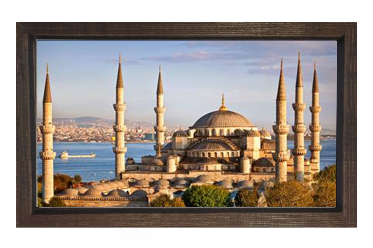 Sultan Ahmet Camii 2 Tablosu Kahverengi Ahşap Çerçeve - 50x70
