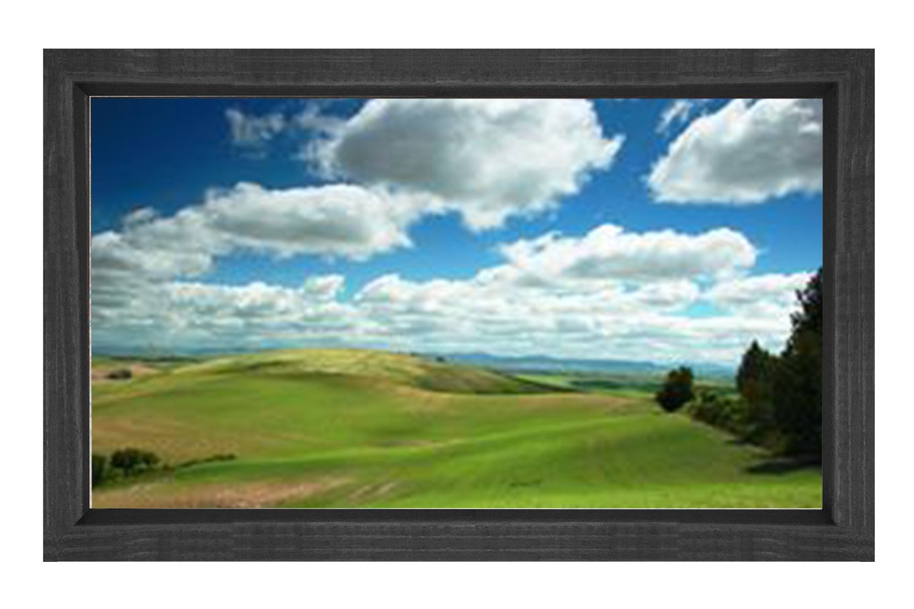 Gökyüzü Ve Orman Tablosu Siyah Ahşap Çerçeve - 45x30