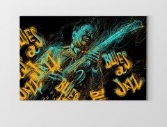 Blues Jazz Müzik Adam Tablosu Çerçevesiz - 50x70