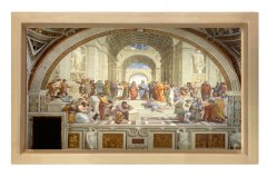 Atina Okulu Naturel Ahşap Çerçeve - 40x60