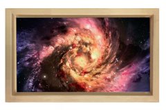 Evren ve Uzay Tablosu Naturel Ahşap Çerçeve - 50x70