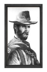 Clint Eastwood  Tablosu Siyah Ahşap Çerçeve - 100x200