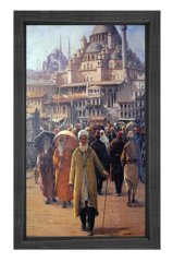 Osmanlı İstanbulu Tablosu Siyah Ahşap Çerçeve - 40x60