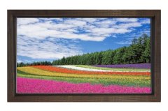 Çiçek Tarlası Gökyüzü Manzarası Tablosu Kahverengi Ahşap - 70x100