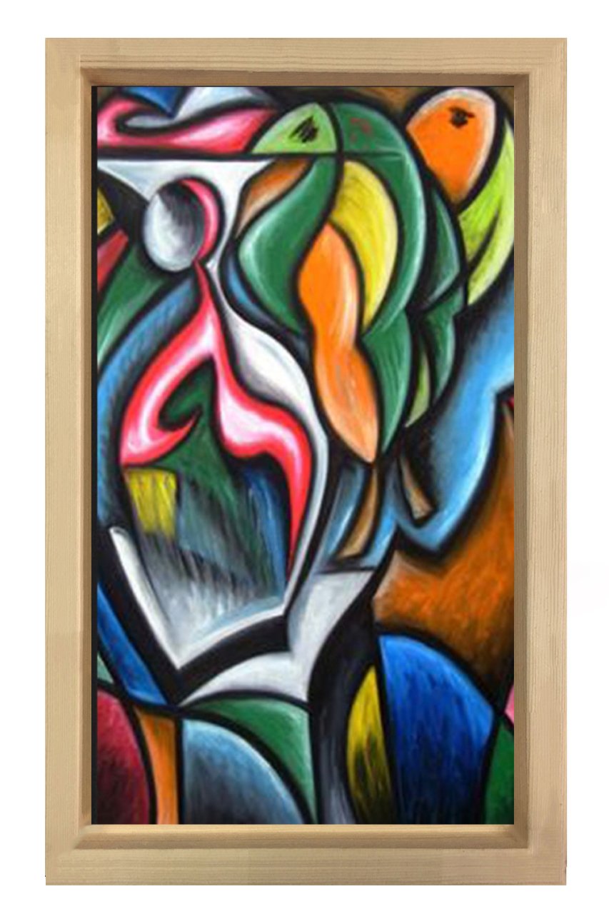 Soyut Reprodüksiyon Tablosu Naturel Ahşap - 100x150