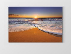 Sakin Deniz Gün Batımı Tablosu Çerçevesiz - 40x60