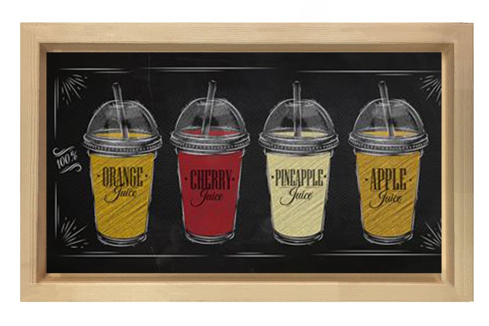 Coffe Type Tablosu Naturel Ahşap - 50x90