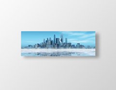 Gökyüzü Gökdelenleri Tablosu Çerçevesiz - 180x60