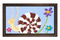 Sevimli Sümüklu Böcek Tablosu Kahverengi Ahşap Çerçeve - 100x200