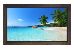 Tropikal Manzara Tablosu Kahverengi Ahşap Çerçeve - 50x90