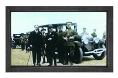Atatürk ve Heyet Tablosu Siyah Ahşap - 70x100