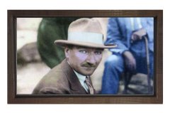Atatürk Tablosu Kahverengi Ahşap - 100x150