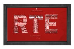 Sayın :R-T-E Tipografi Tablosu Siyah Ahşap - 100x150
