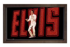 Elvis Presley Tablosu Kahverengi Ahşap Çerçeve - 40x60