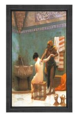 Hanım Ve Hizmetkar Tablosu Siyah Ahşap Çerçeve - 50x70