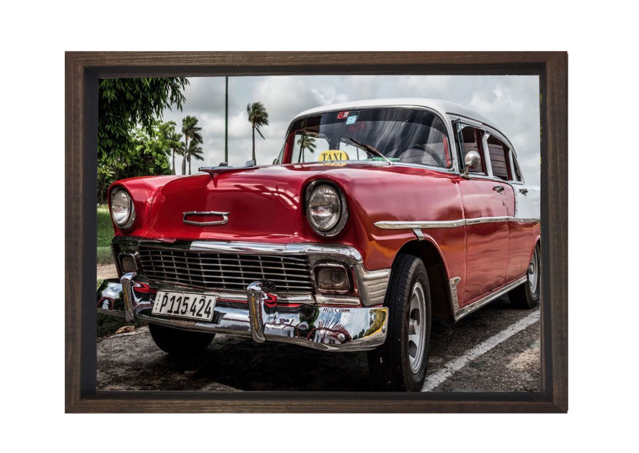 Chevrolet Bel-Air 1958 Tablosu Kahverengi Ahşap - 70x100