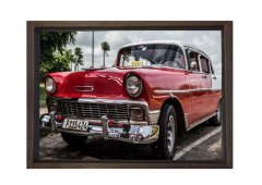 Chevrolet Bel-Air 1958 Tablosu Kahverengi Ahşap - 70x100
