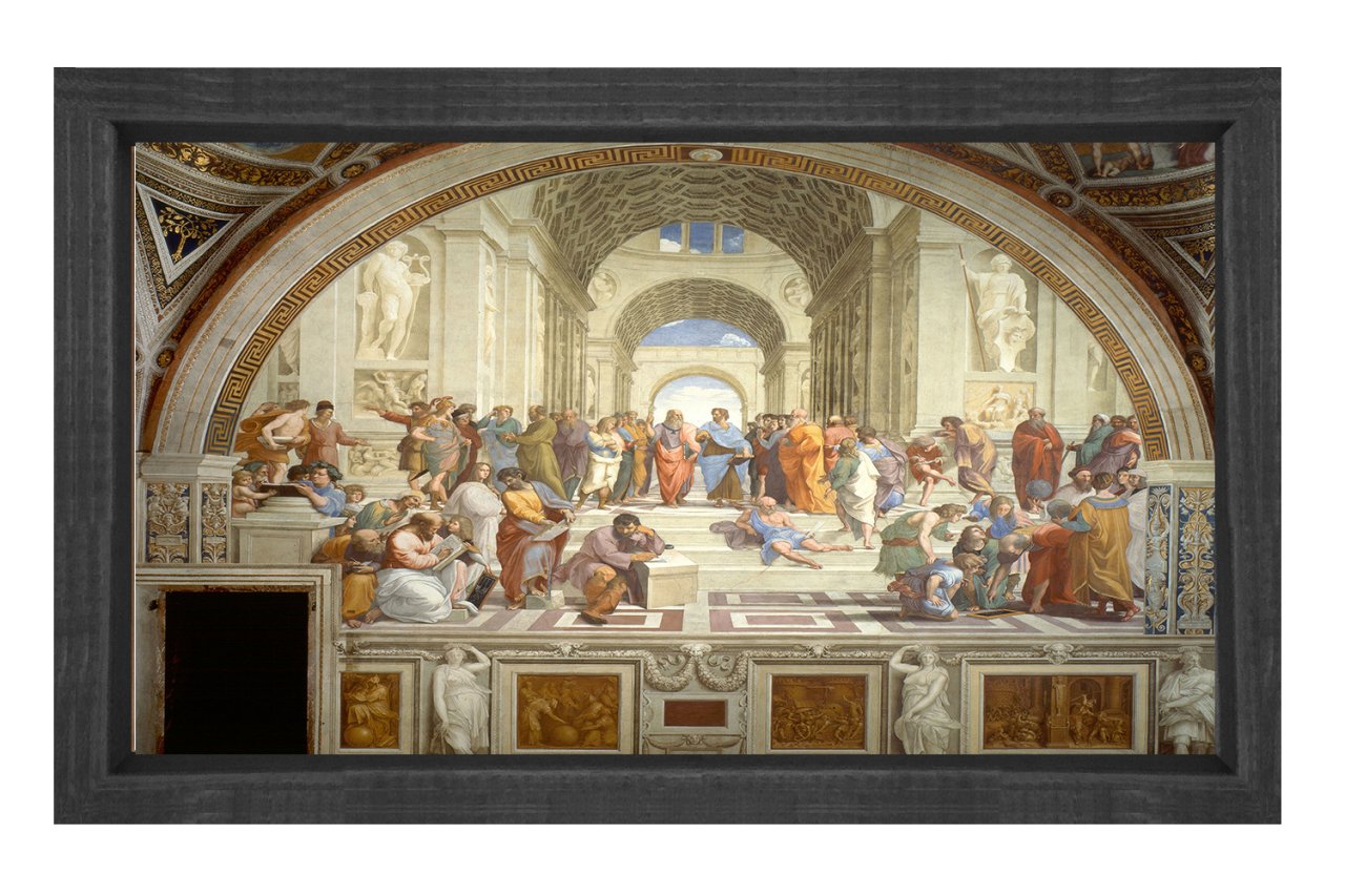 Atina Okulu Siyah Ahşap Çerçeve - 50x90