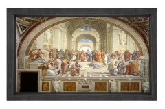 Atina Okulu Siyah Ahşap Çerçeve - 50x90