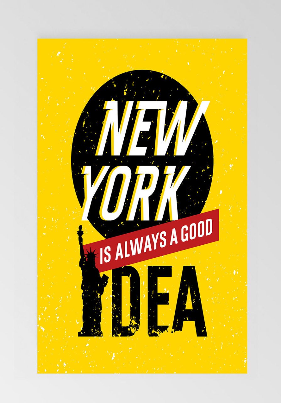 New York Yazısı Tablosu Çerçevesiz - 100x150