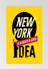 New York Yazısı Tablosu Çerçevesiz - 100x200