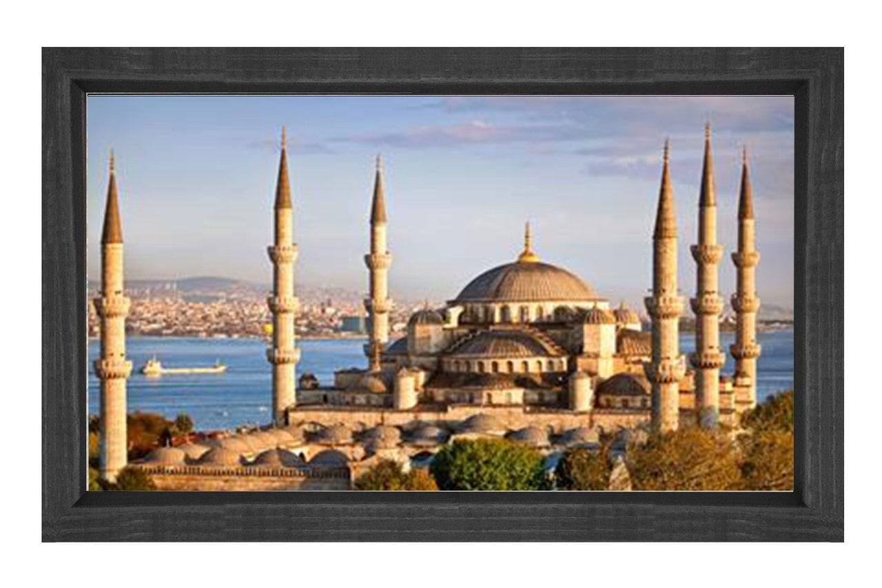 Sultan Ahmet Camii 2 Tablosu Siyah Ahşap Çerçeve - 50x70