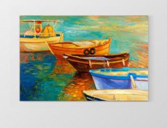 Kayıklar Yağlı Boya Reprödiksiyon Tablosu Çerçevesiz - 70x100